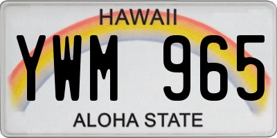 HI license plate YWM965
