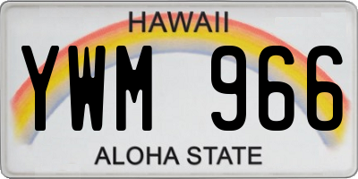 HI license plate YWM966