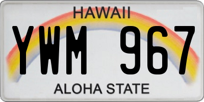 HI license plate YWM967