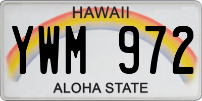 HI license plate YWM972