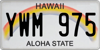 HI license plate YWM975