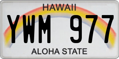 HI license plate YWM977