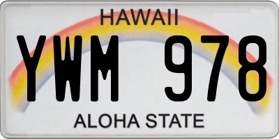 HI license plate YWM978