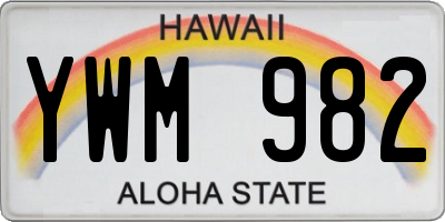 HI license plate YWM982