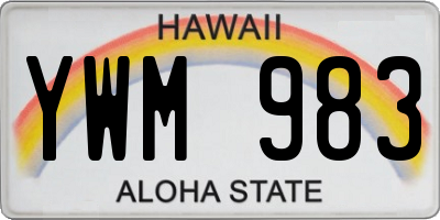 HI license plate YWM983