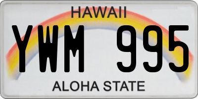 HI license plate YWM995