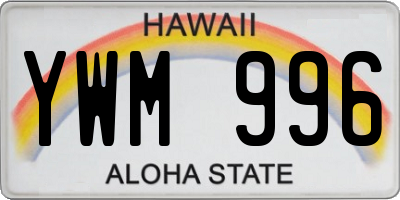 HI license plate YWM996