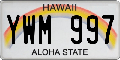 HI license plate YWM997