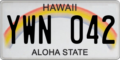 HI license plate YWN042