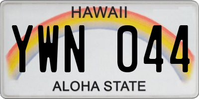 HI license plate YWN044