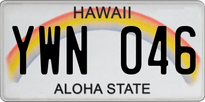 HI license plate YWN046
