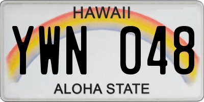 HI license plate YWN048