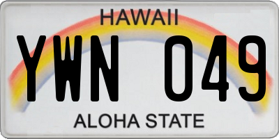 HI license plate YWN049