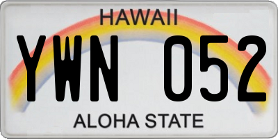 HI license plate YWN052