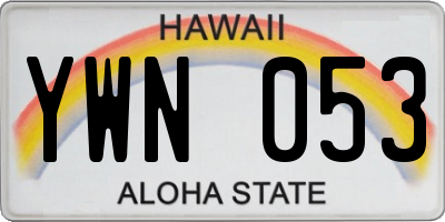 HI license plate YWN053