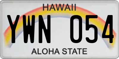 HI license plate YWN054