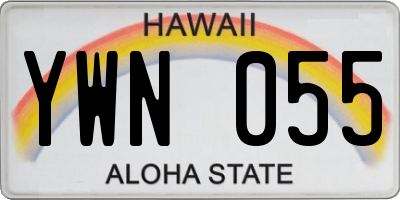 HI license plate YWN055