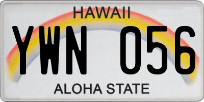 HI license plate YWN056