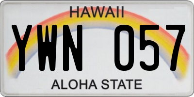 HI license plate YWN057
