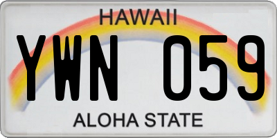 HI license plate YWN059