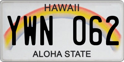 HI license plate YWN062