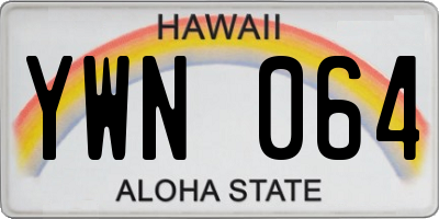 HI license plate YWN064