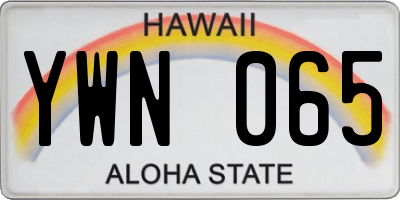 HI license plate YWN065