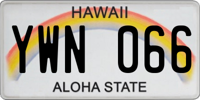 HI license plate YWN066