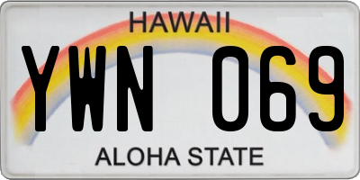 HI license plate YWN069