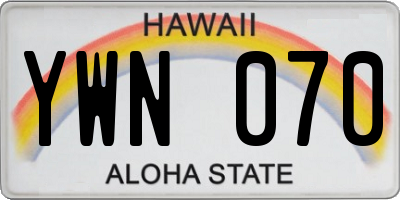 HI license plate YWN070