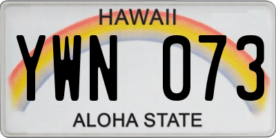 HI license plate YWN073