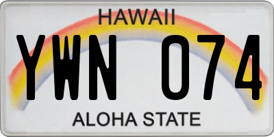HI license plate YWN074