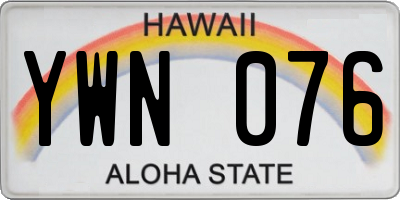 HI license plate YWN076