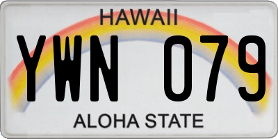 HI license plate YWN079