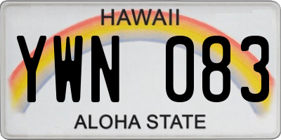 HI license plate YWN083
