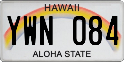 HI license plate YWN084