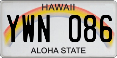 HI license plate YWN086