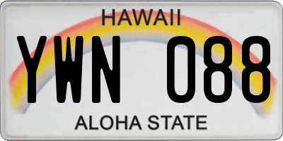 HI license plate YWN088