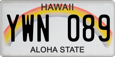 HI license plate YWN089
