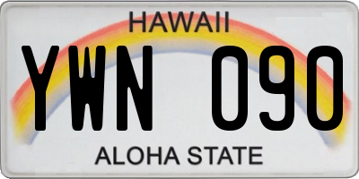 HI license plate YWN090
