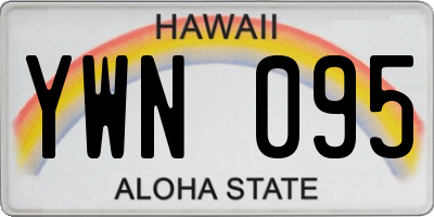 HI license plate YWN095