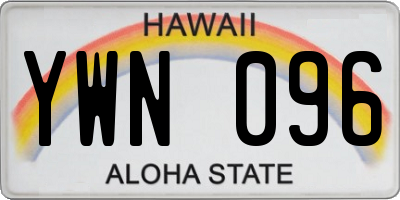 HI license plate YWN096