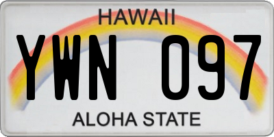 HI license plate YWN097
