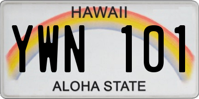 HI license plate YWN101