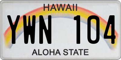 HI license plate YWN104