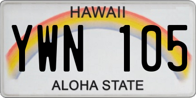 HI license plate YWN105