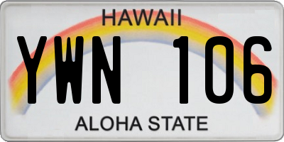 HI license plate YWN106