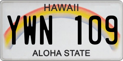 HI license plate YWN109