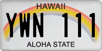 HI license plate YWN111