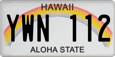 HI license plate YWN112